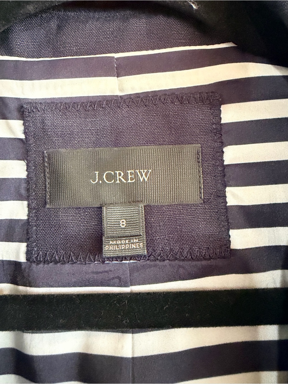 J.Crew Rhodes Linen Navy Blue Blazer Size 8 Preppy Nautical Vacation - Picture 6 of 7